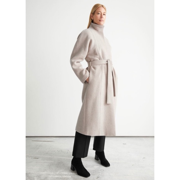 & Other Stories Belted Wool Coat - Picture 2 of 12